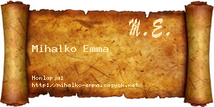 Mihalko Emma névjegykártya